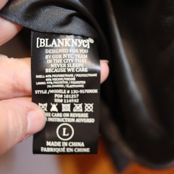 Blank NYC Gray Vegan Leather Pleather Moto Bomber Jacket LG - Picture 8 of 10